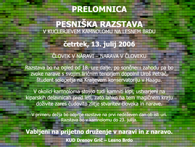 Prelomnica - pesni�ka razstava - klikni za lokacijo